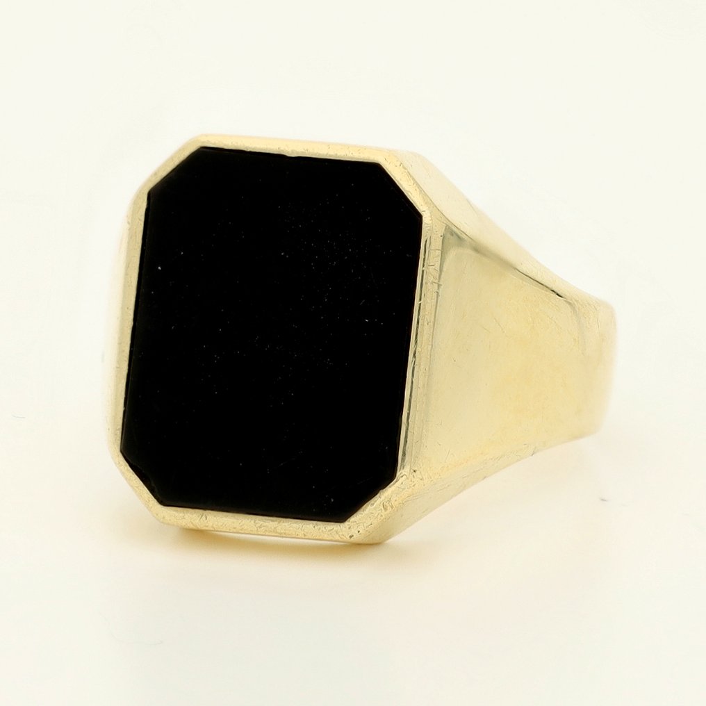 Ring - 14 karat Gull - Onyx #1.0