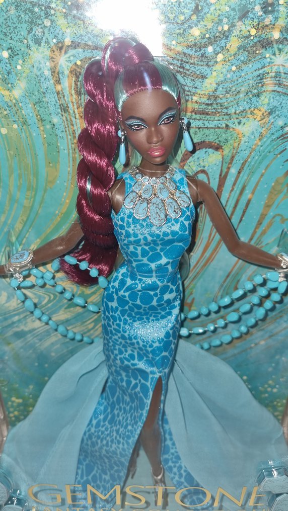 Mattel  - Bambola Barbie Barbie Gemstone Fantasy Turquoise Gold Label  mattel - 2020+ #3.2