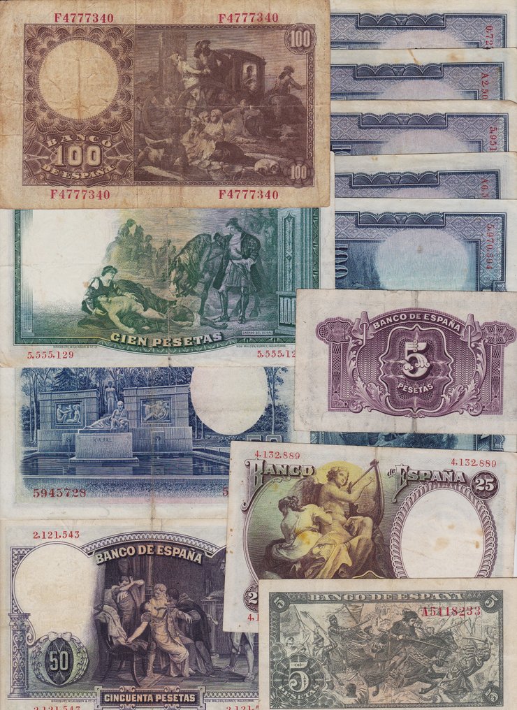 Spania. - 18 banknotes - various dates (Fără preț de rezervă) #4.3