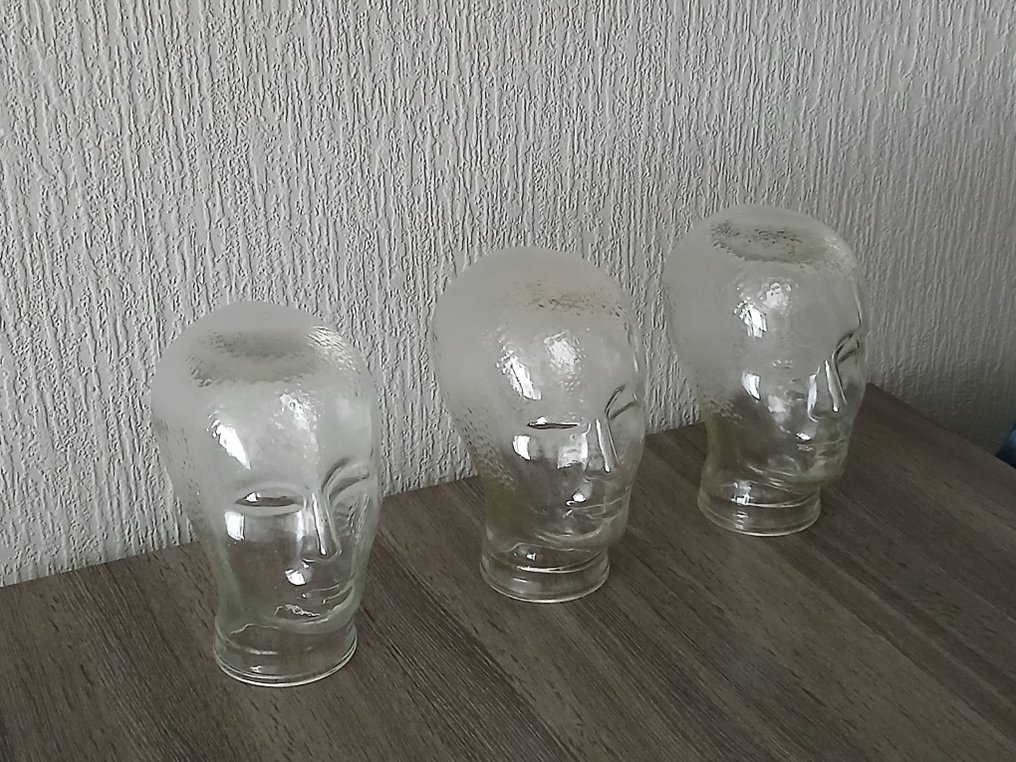 Mannequin - Vintage glazen display hoofden – in de stijl van Piero Fornasetti (3) - Persglas #2.1