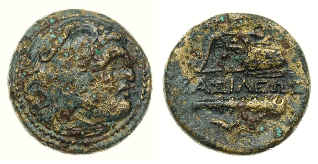 Koningen van Macedonië. Alexander III (336-323 v.Chr.). Unit (Hercules weapons). Uncertain mint in western Asia Minor ca. 323-310 BC. / countermark  (Zonder minimumprijs) #2.1