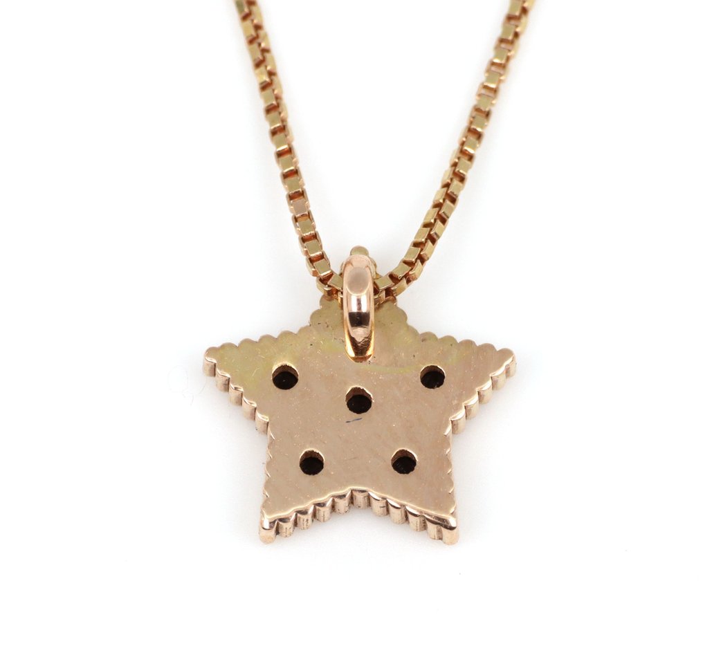 Utan reservationspris - Halsband med hänge - 18 kt Roséguld -  0.12ct. tw. Diamant (Färgbehandlad)  #1.0