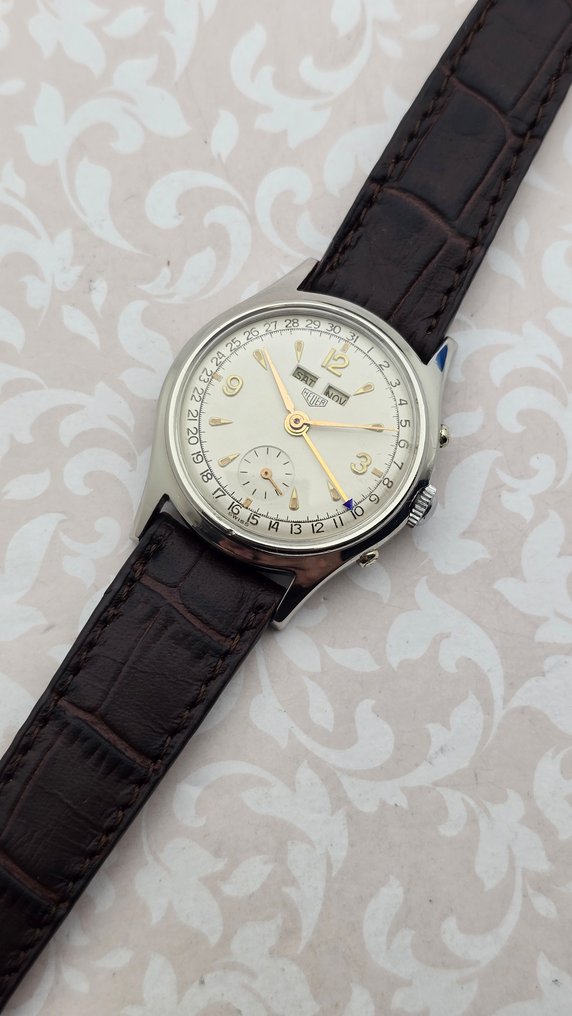 Heuer - Triple Calendar - Cal. AS 1302 - Bumper - Zonder minimumprijs - Heren - 1950-1959 #4.3