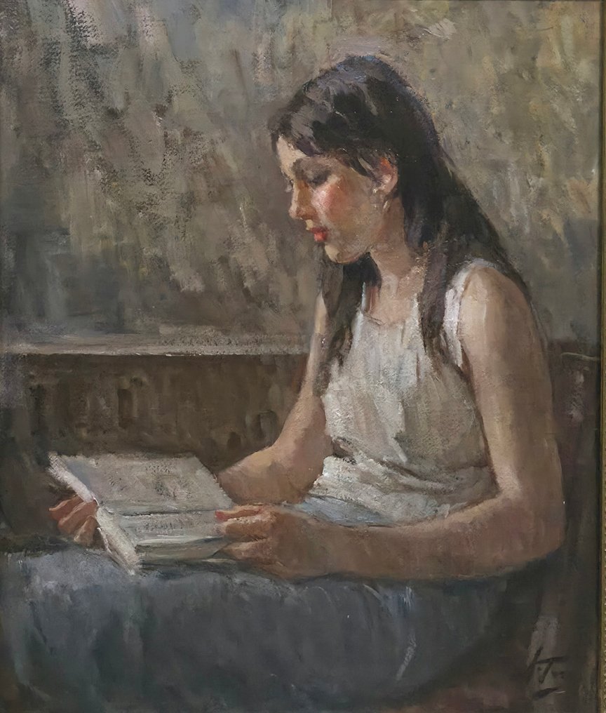 Attilio Toro (1892-1982) - Donna in lettura #3.2