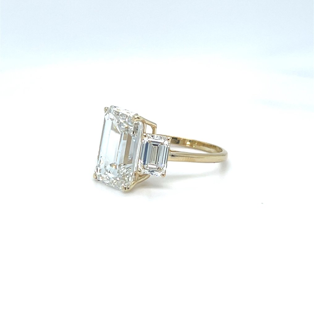 Gyűrű - 14 kt. Sárga arany -  9.12ct. tw. Gyémánt (Laboratóriumban előállított) - Gyémánt #4.3