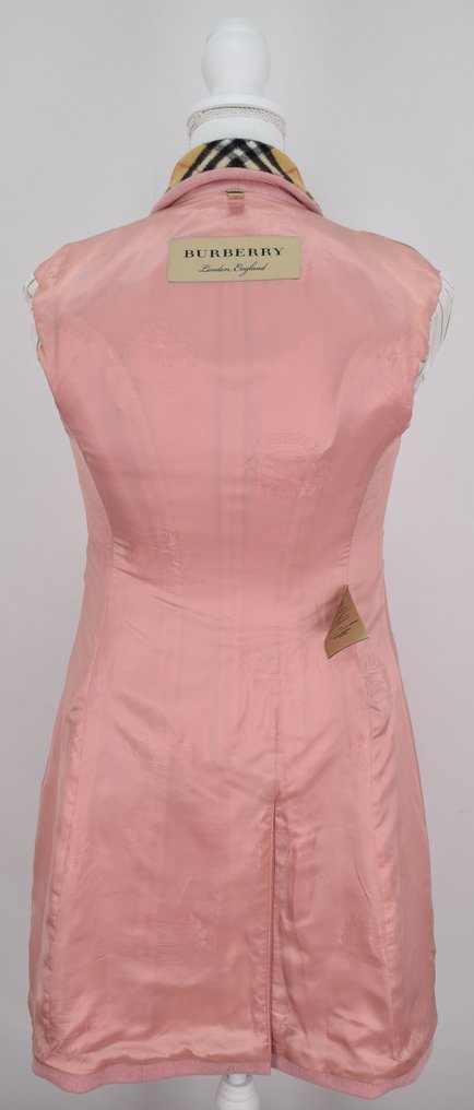 Burberry London Pure Virgin Wool With Nova Check Undercollar Doublebreasted Winter - Takki #4.3