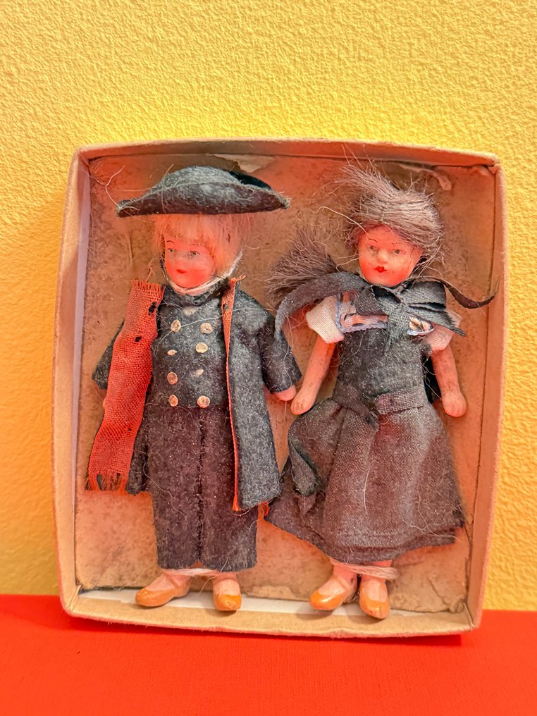 Sem marca visivel - Κούκλα Casal de bonecos em composition – traje tradicional – finais do séc. XIX - 1850-1900 - Ευρώπη #3.2