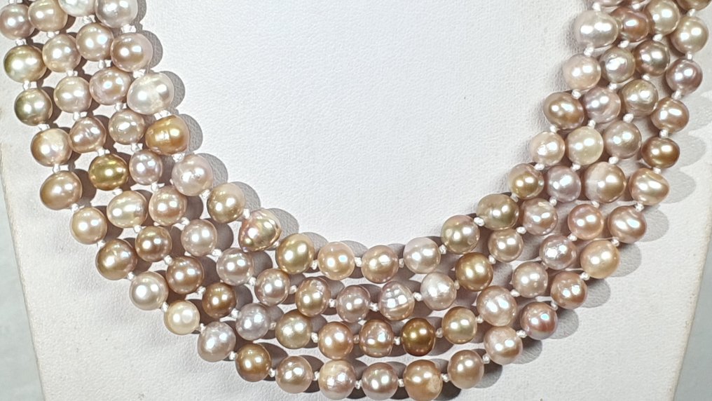 Luonnolliset kultaiset helmet - luonnollinen väri - puhtauden symboli - erittäin erityiset - Plata - Kaulakoru #1.0