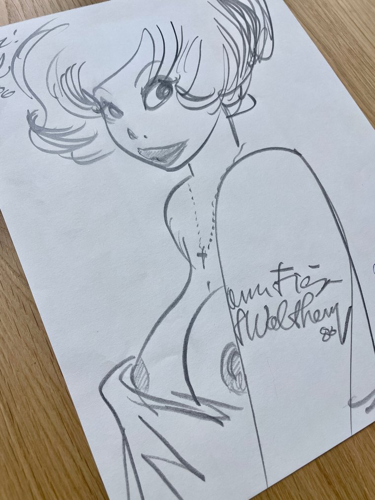 Walthéry, François - 1 Original drawing - Natacha - Dessin dédicacé au dessinateur Franz - 1980 #2.1