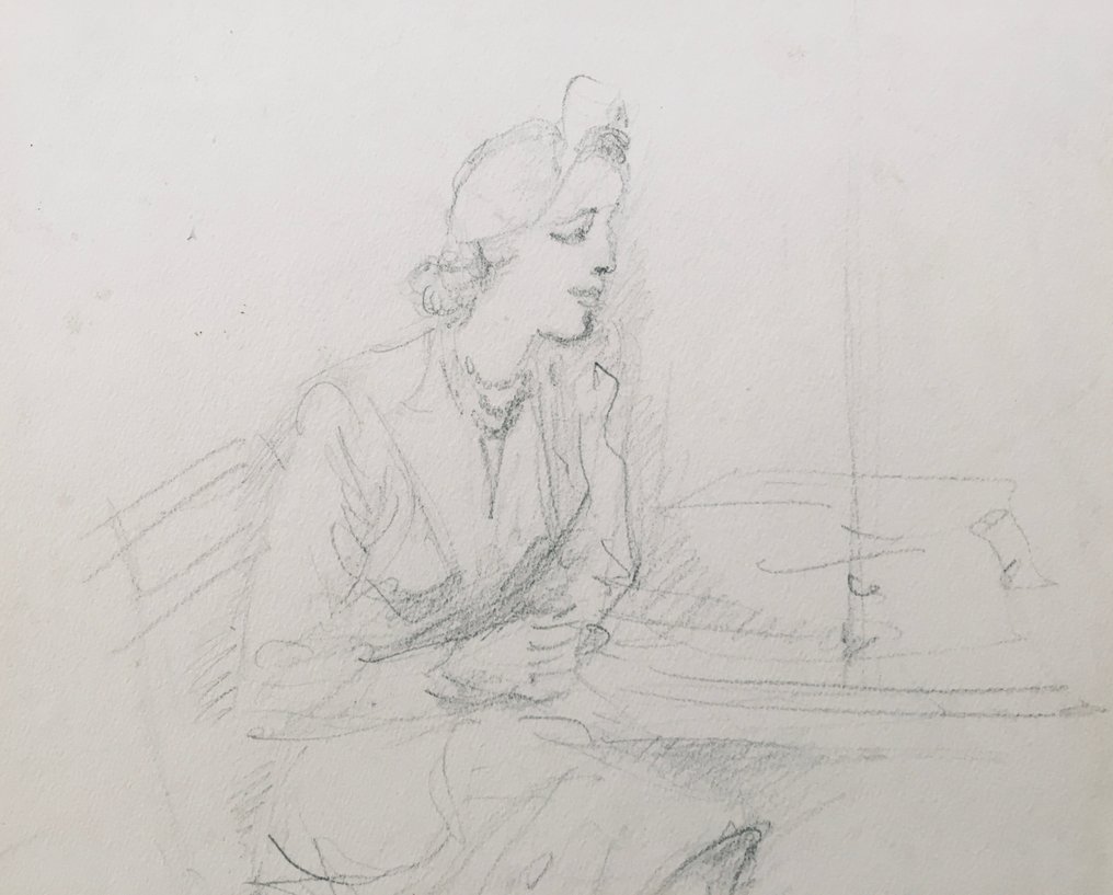 François Baboulet (1914-2010) - Elégante - Dessin original signé #2.1