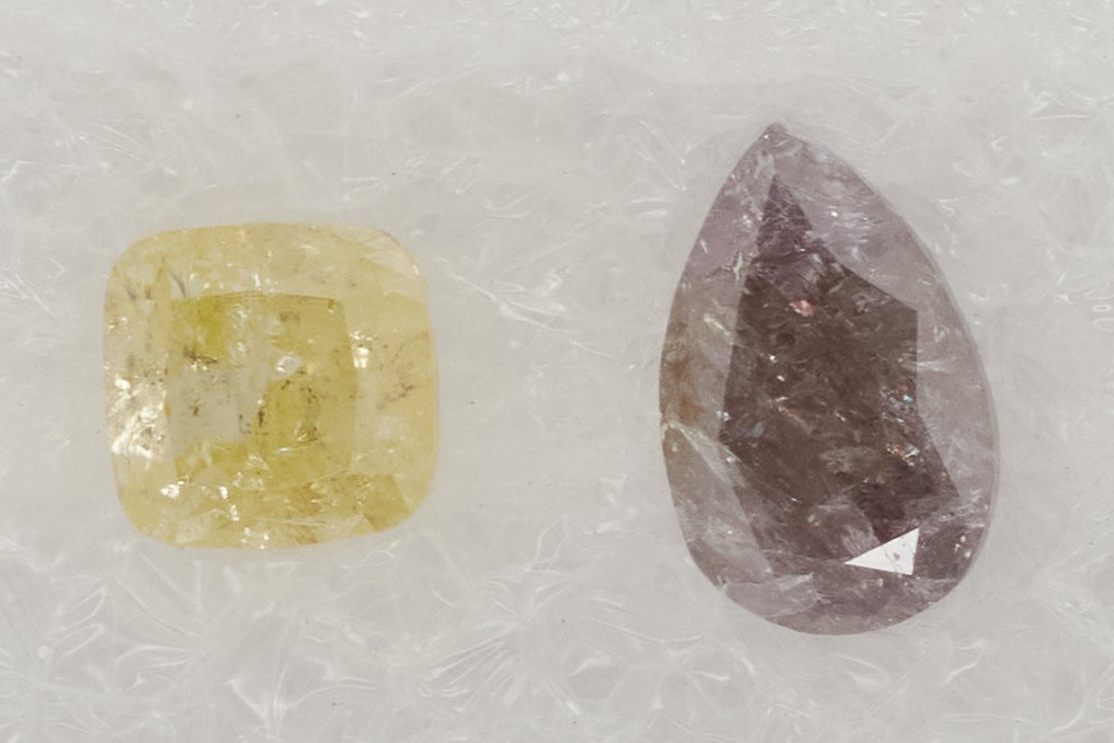 Ohne mindestpreis - 2 pcs Diamant  (Natürlich)  - 1.14 ct - Gemischte Form - I3 - Gem Report Antwerp (GRA) #1.0