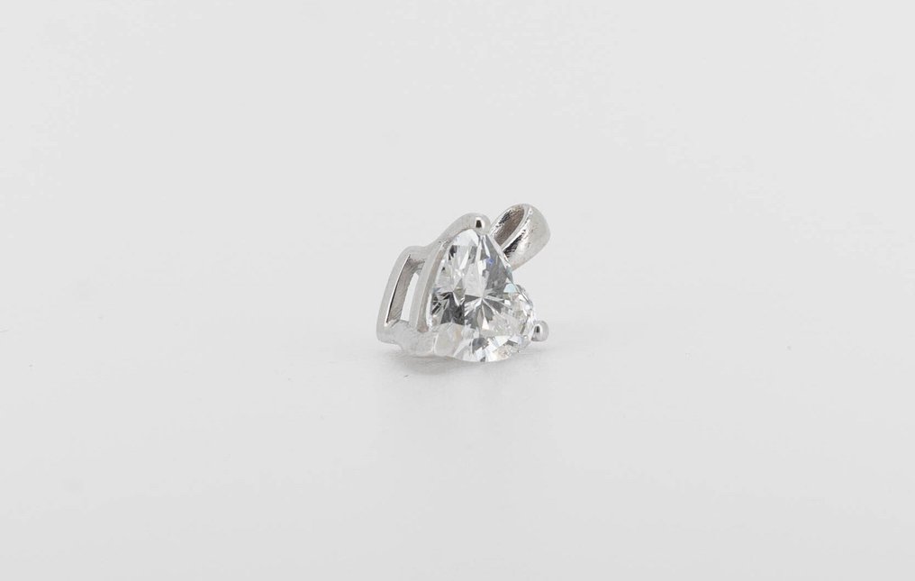 No reserve price - Pendant - 14 kt. White gold -  2.01ct. tw. Diamond (Lab-grown) - Heart E-VVS2 #2.1
