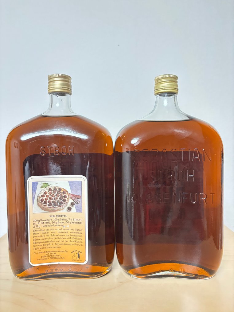 Stroh - Inländer Rum - b. 1980-tallet, 1990-tallet - 1.0 Liter - 2 flasker #1.0