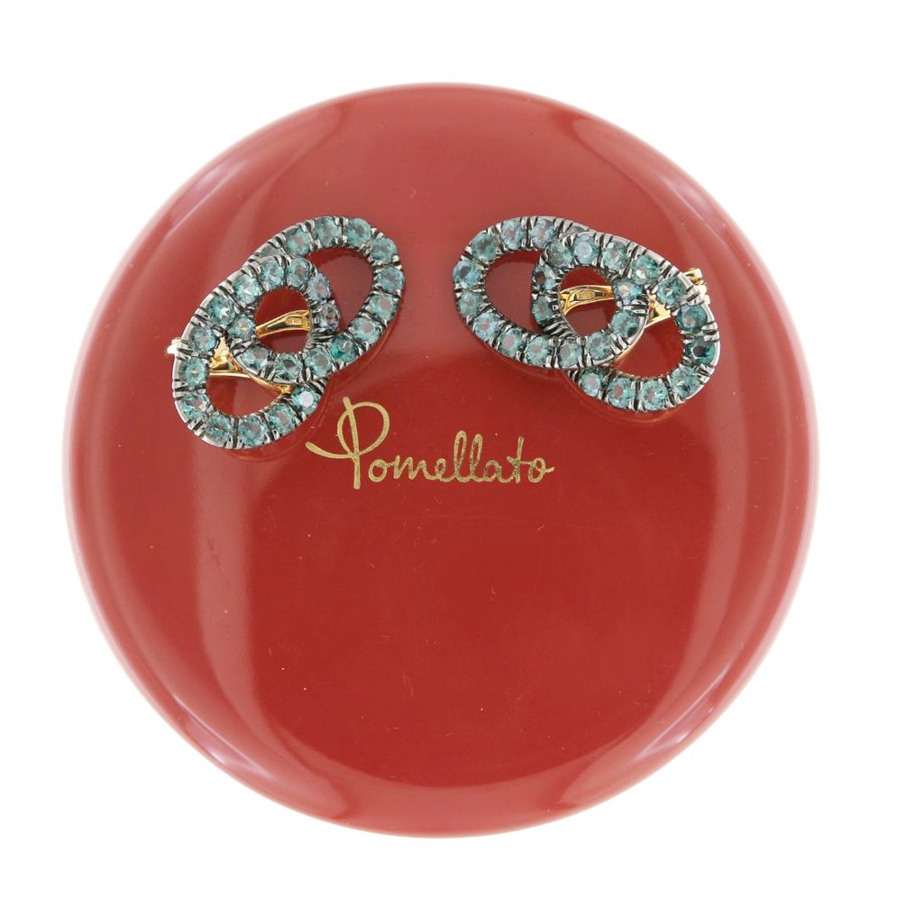 Pomellato - Boucles d'oreilles - Catene - 18 carats Or jaune Grenat #2.1