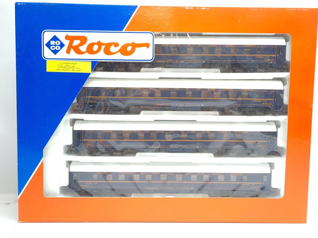 Roco H0 - 44045 - Modeltog passagervogn sæt (4) - 4-delt sæt CIWL-vogne ekskl. GIEFFECI - CIWL #1.0