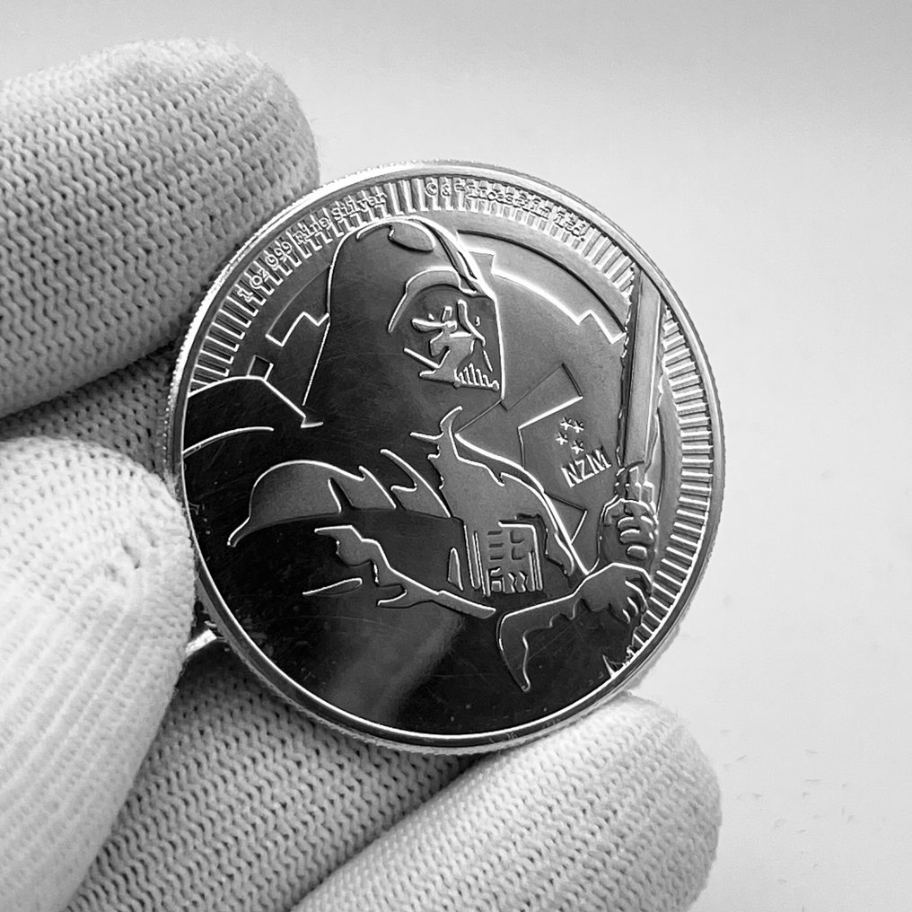 Niue. 2 Dollars 2020 – Star Wars: Darth Vader – 1 oz Silver coin – Ag .999 (Sem preço de reserva) #1.0