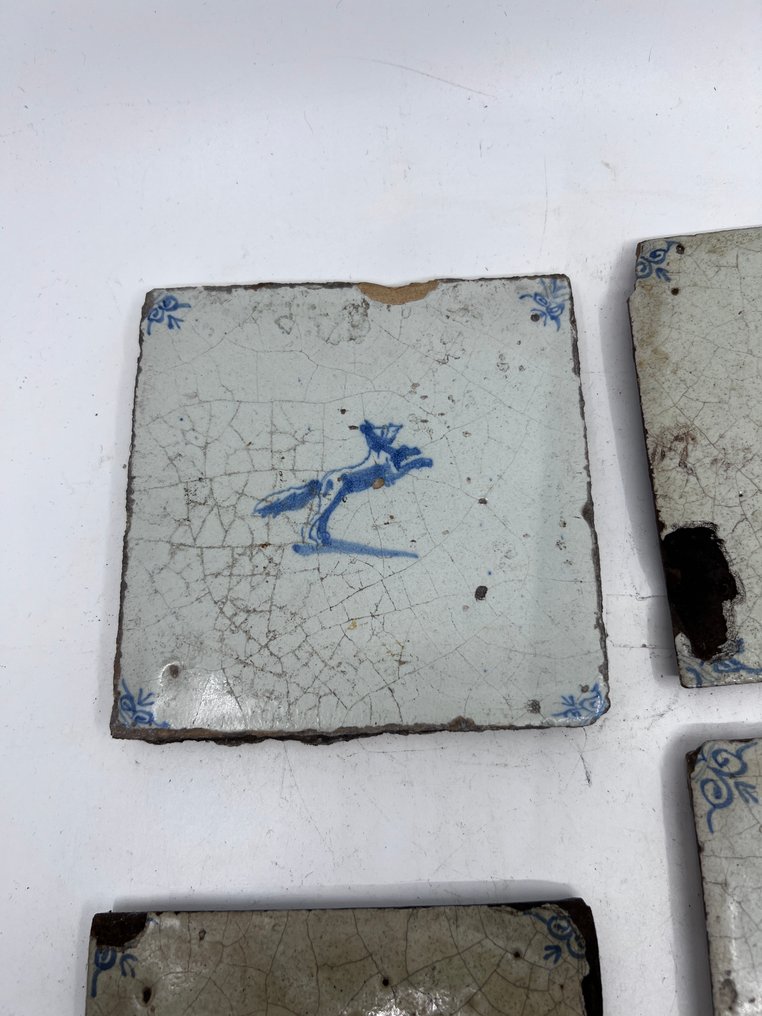 Αντίκες Πλακάκι (4) - κουτάβια - Αντίκες - 1650-1700  #1.0