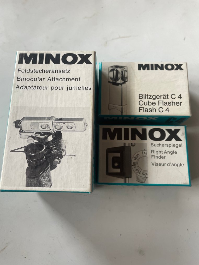 Minox A / B / C / uchwyt do lornetki + lampa błyskowa + wizjer katowy Spioncamera #1.0