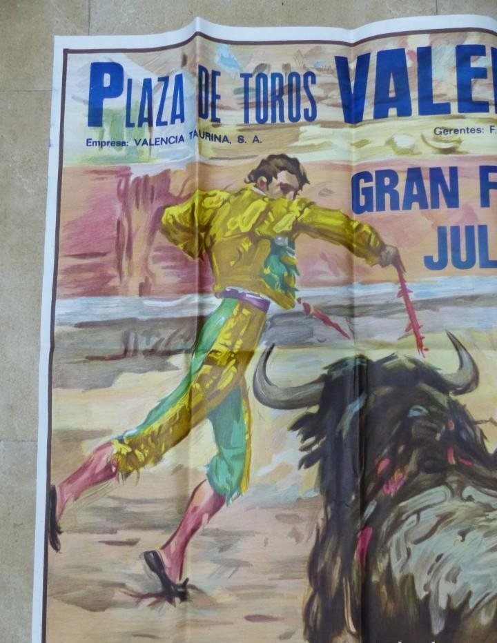Juan Reus - Toros Valencia - Litho. - cartel mural de 162x78 cm. 1989 - 1980-talet #2.1