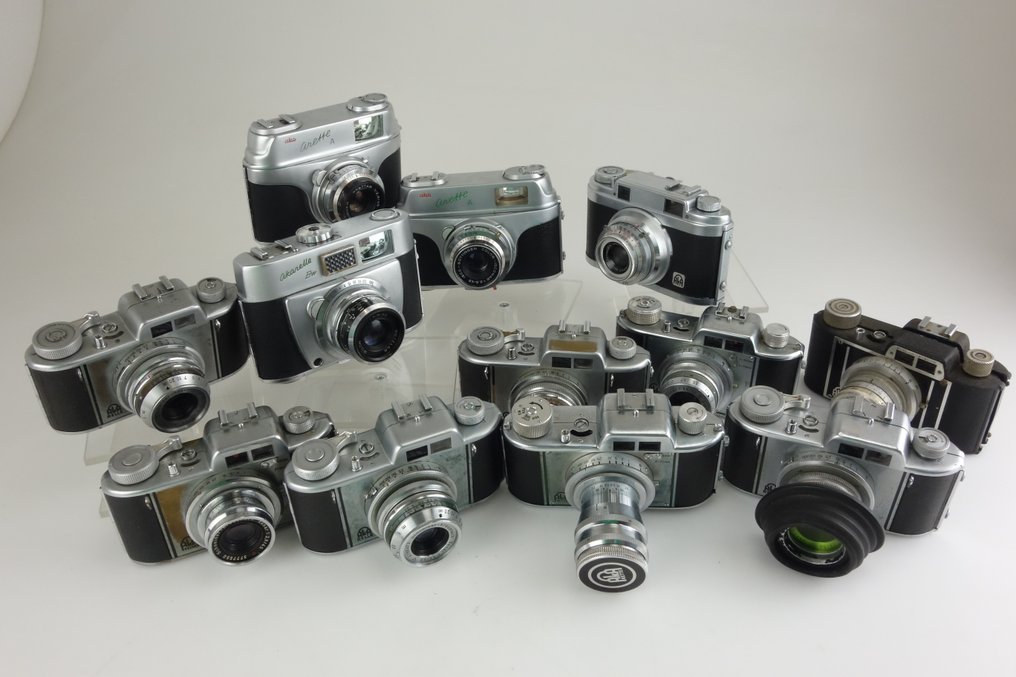Apparate & Kamerabau AKA Akarelle / Akarelle Bw / Akarette / Arette A + Taschen großes LOT 12x (jp000) Viewfinder camera #1.0