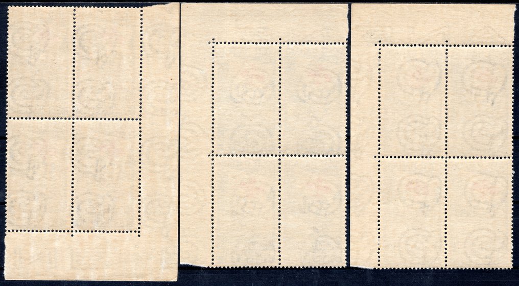 Italian Republic 1951 - "Ginnici" - The complete series in a new quartina format with an intact rubber and a corner of the - Sassone n. 661/663 #1.0