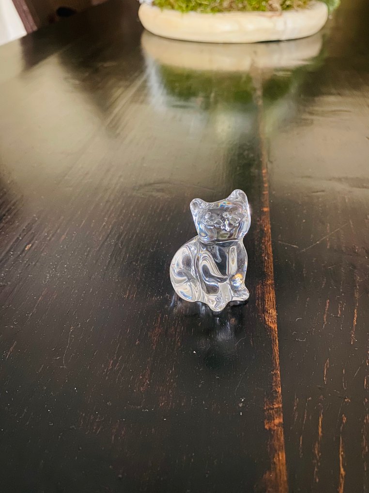 Val Saint Lambert - Katherine De Sousa - Miniature figure - Kat en kitten (VSL/DeSousa/Kristal)  (2) - Crystal #4.3
