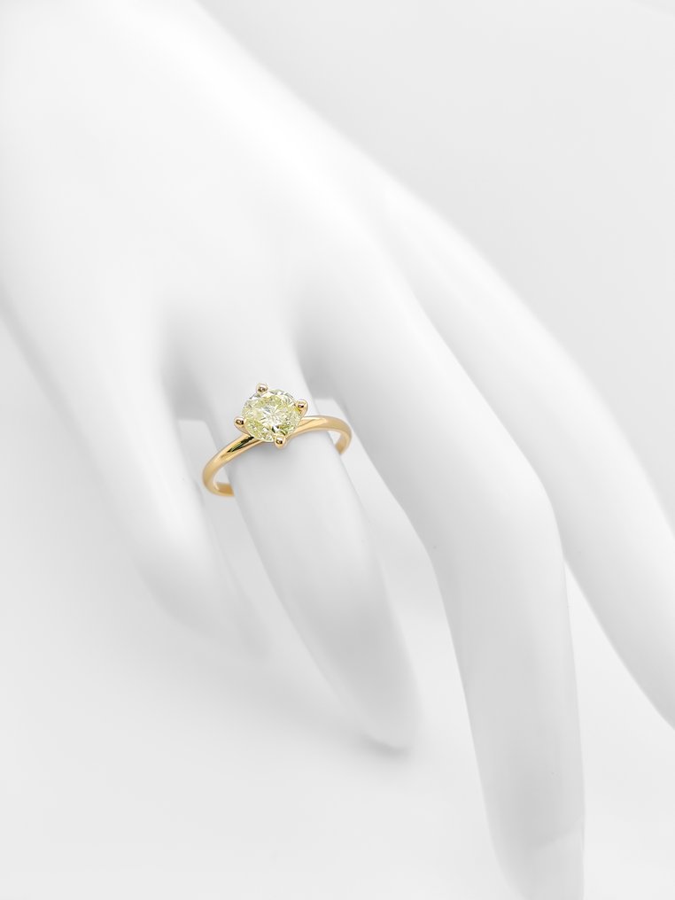 χωρίς τιμή ασφαλείας - Δαχτυλίδι - 14 καράτια Κίτρινο χρυσό - 1.01ct. tw. Διαμάντι (Φυσικού χρώματος) - Πιστοποιητικό IGI #4.3