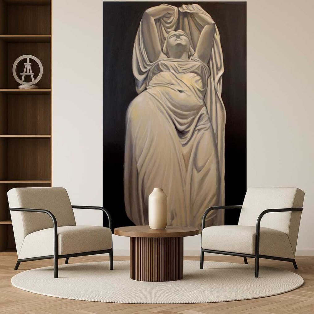 Paul Edmund Herman - Undine (The Water Spirit) - Monumental Oil on Canvas (185 x 110 cm) XXL NO RESERVE #1.0