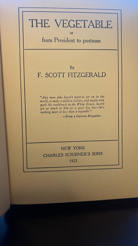 F. Scott Fitzgerald - The Vegetable - 1923 #1.0