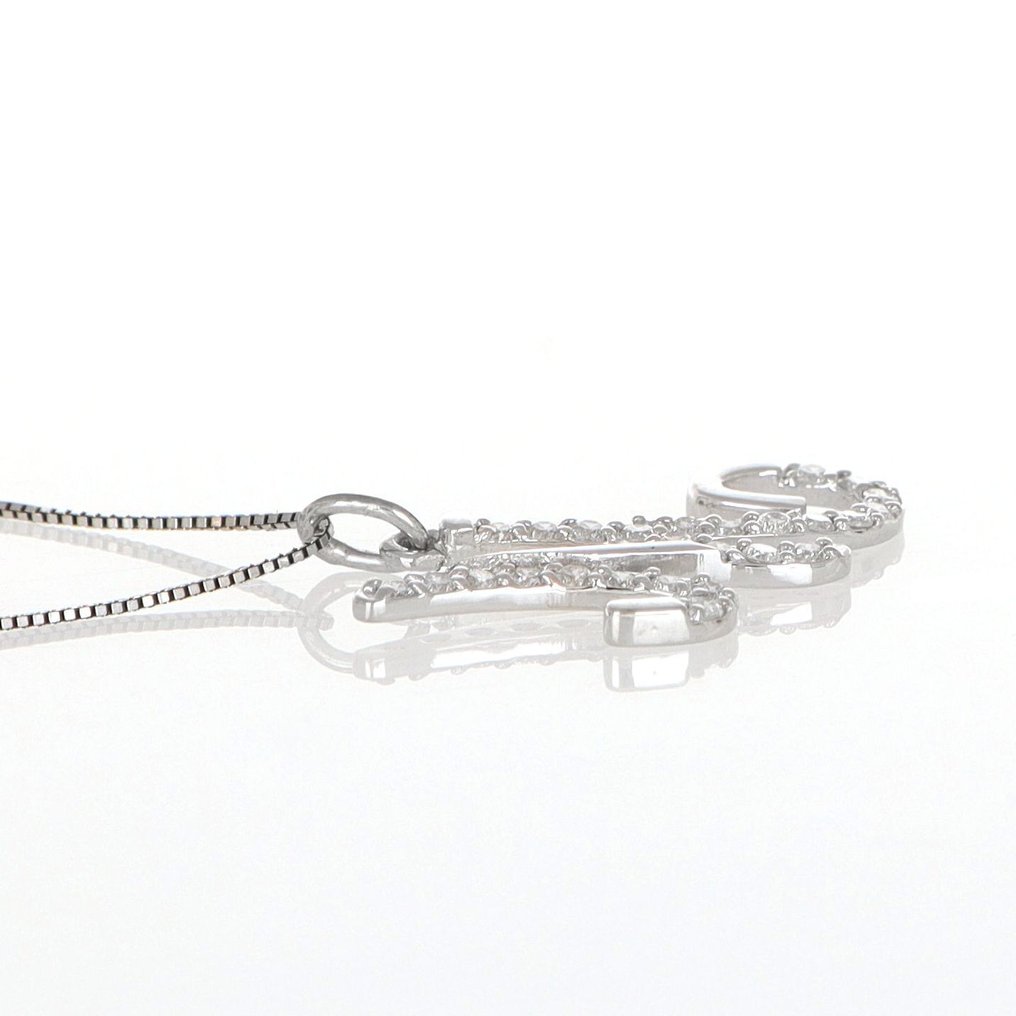 Sem preço de reserva - Colar com pingente - 18 K Ouro branco Diamante (Natural) #3.2