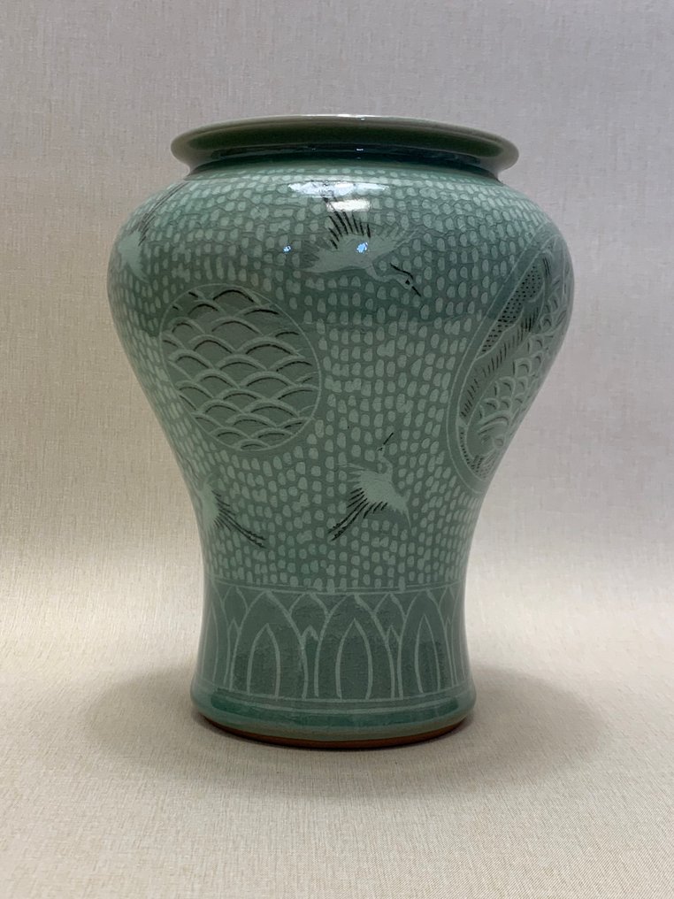 Βάζο - Κεραμικό - Νότια Κορέα - Πράσινο σελόν  (χωρίς τιμή ασφαλείας) #2.1
