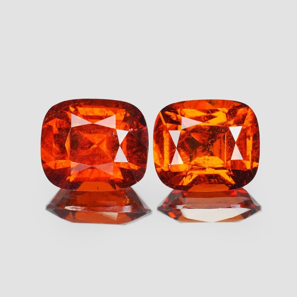 2 pcs  Πορτοκαλί Spessartite  - 4.43 ct - Διεθνής Ένωση Έγχρωμων Πολύτιμων Λίθων (ICA GemLab) #1.0