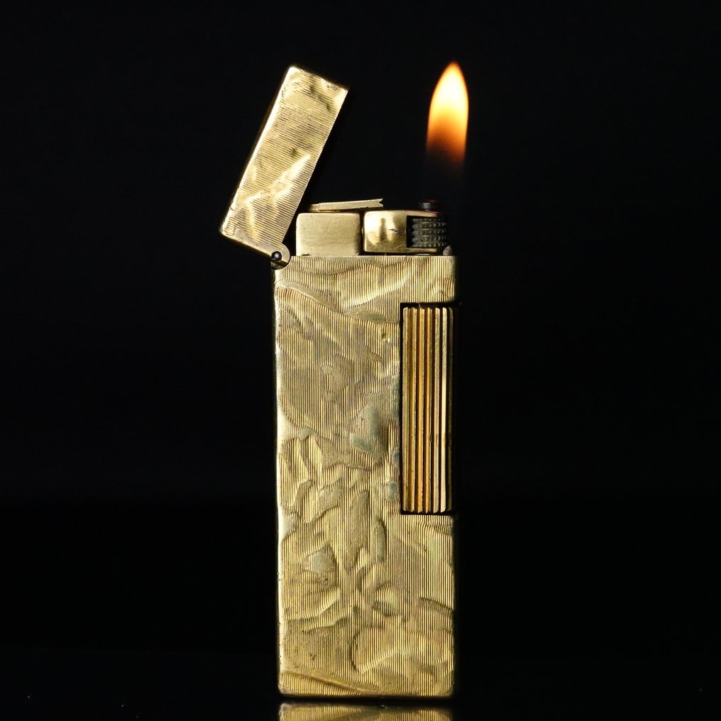 Dunhill - Silk Moire Pattern Rollagas Lighter - Senza prezzo di riserva - Accendino - Placcato oro #1.0