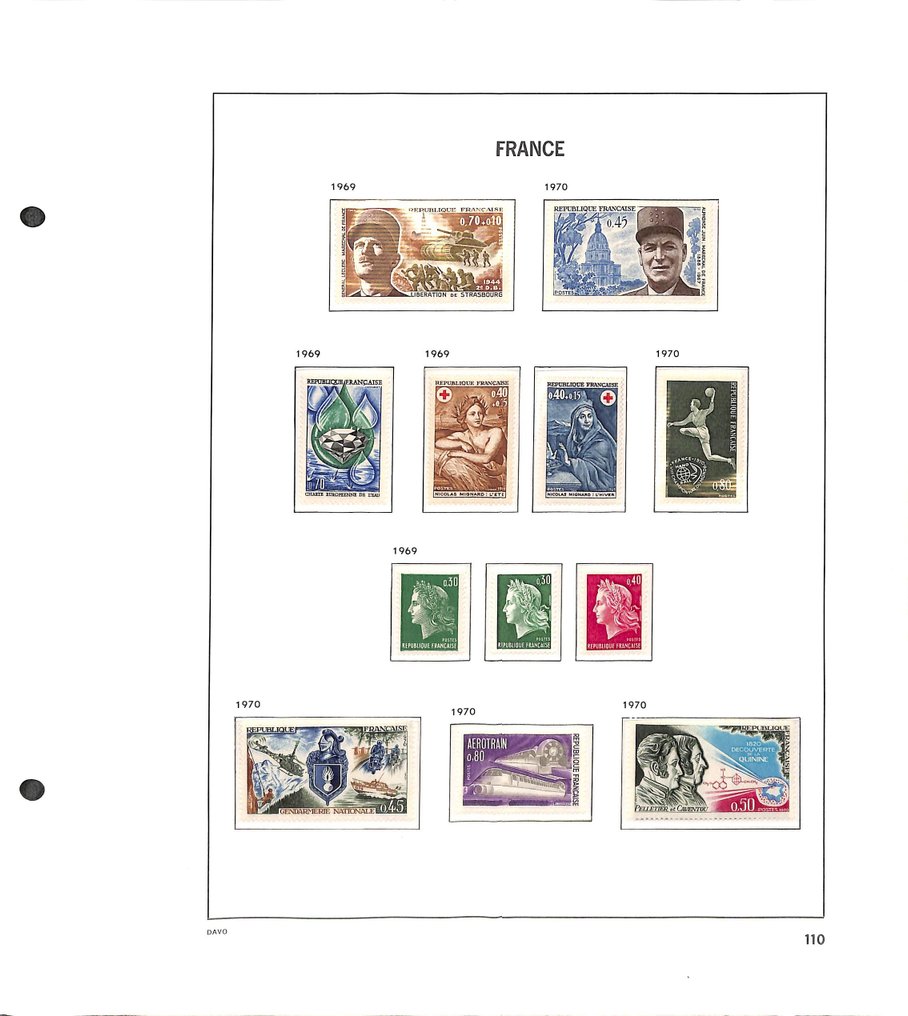 France 1969/1982 - Beautiful collection in DAVO album + box - See the 74 photos. #1.0