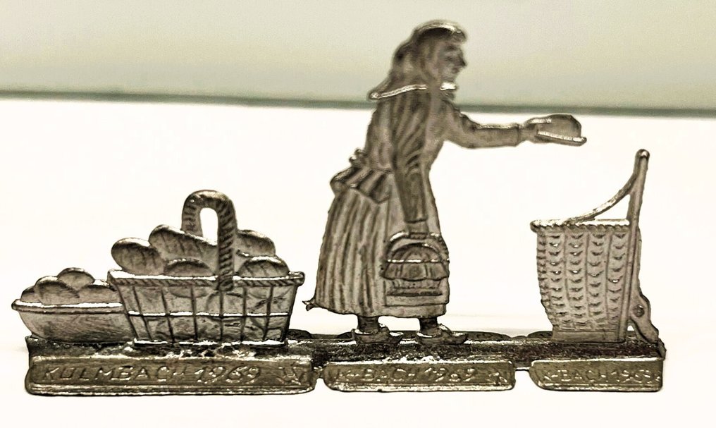 Kulmbacher - Statuetta di peltro - 5 Zinn-Flachfiguren „Bäckerei-Handwerk“ (5) - Stagno #1.0