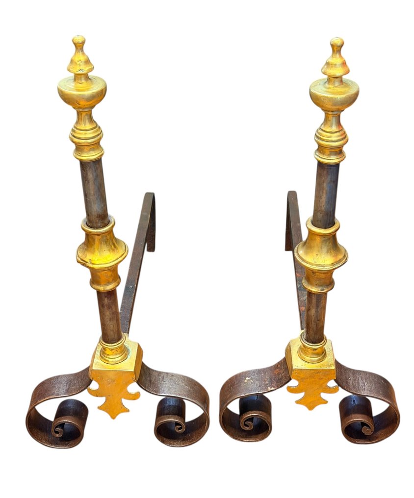 Ildstål - Grandes Luis XVI - 70 cm - Jern, Messing #2.1