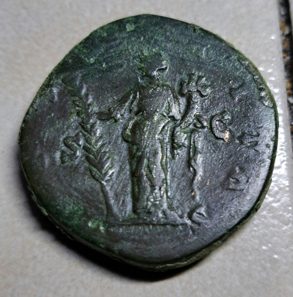Ρωμαϊκή Αυτοκρατορία. Faustina II (Augusta, AD 147-175). Sestertius Rome - Hilaritas (χωρίς τιμή ασφαλείας) #3.2