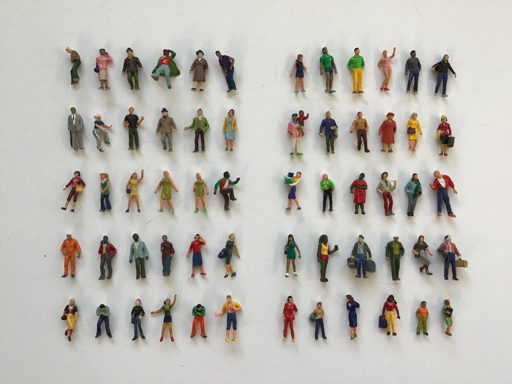 Preiser H0 - Modelltog figurer (60) - Reisende og fritidsaktiviteter #1.0