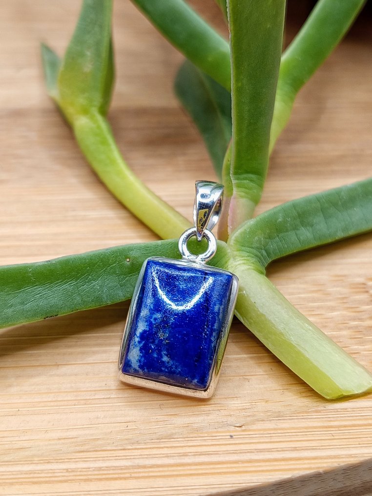 Unique piece, jewelry in 925 silver with top-quality lapis lazuli - 4.7 g - Height: 30 mm - Width: 14 mm- 4.7 g - (1) #1.0