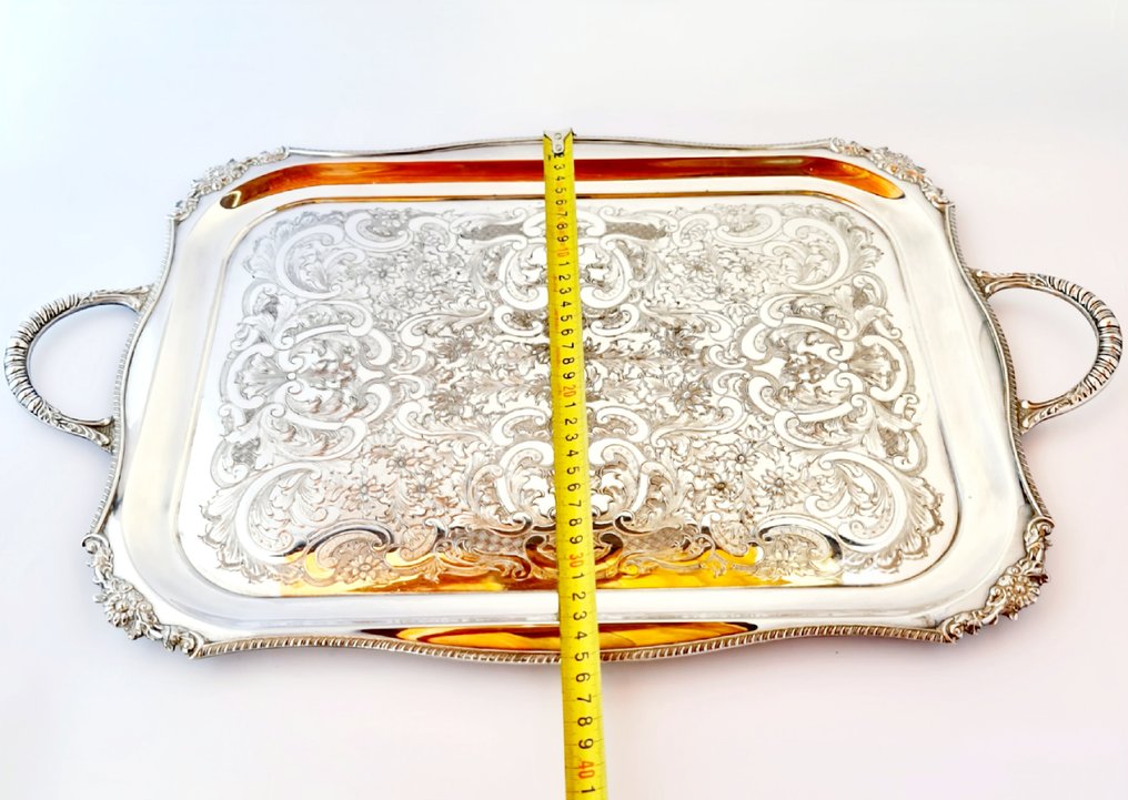 Serving tray - Beautiful 56 Cm Viners Of Sheffield Silver-Plated Serving Tray - Silverplated #3.2