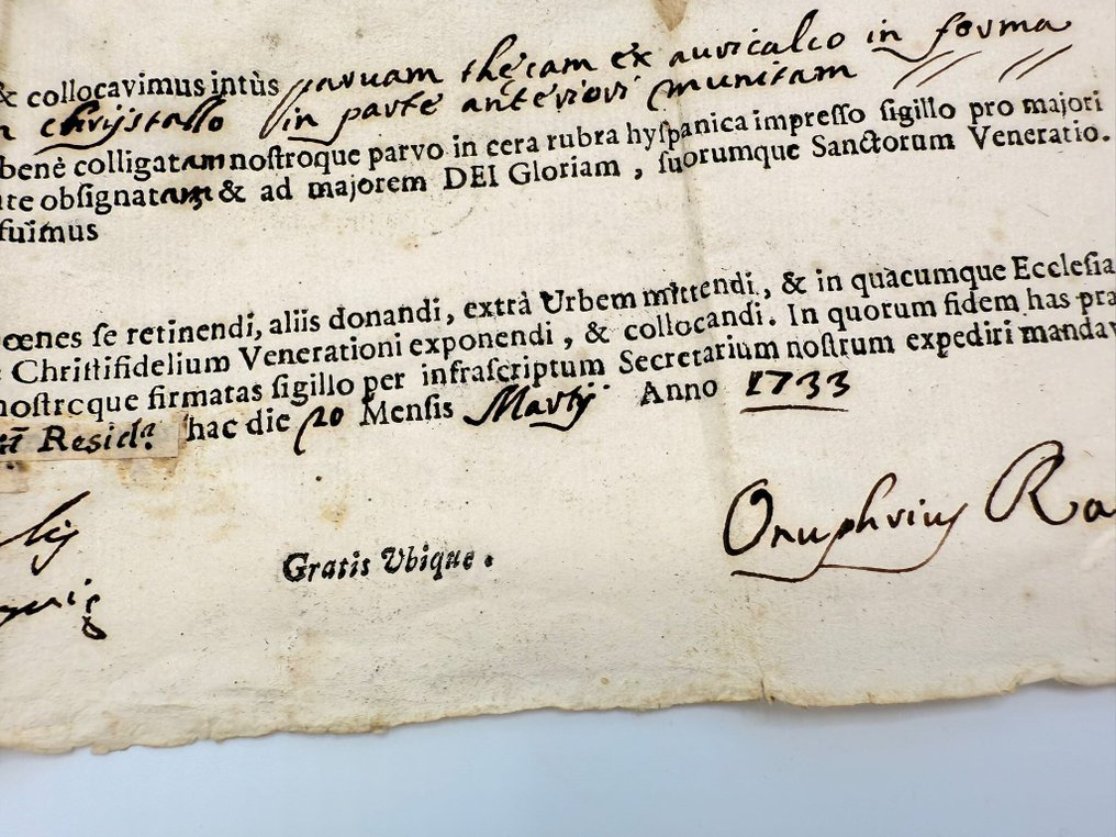 Relikwiarz dokumentu świętej Domirilli - Papier - 1700-1750 #3.2