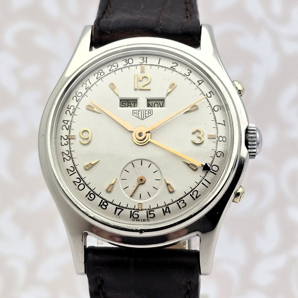 Heuer - Triple Calendar - Cal. AS 1302 - Bumper - Zonder minimumprijs - Heren - 1950-1959 #1.0