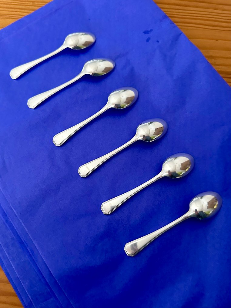 Christofle - Luc Lanel - Cucchiaino da caffè (6) - America - Placcato argento - Cucharillas Moka Mini #4.3