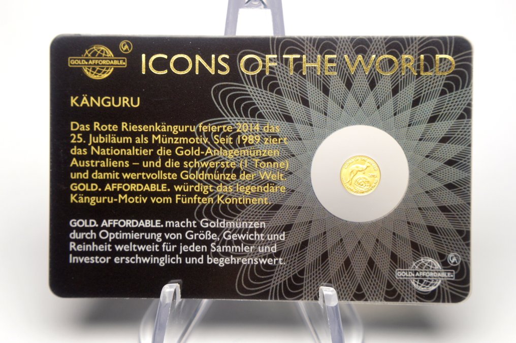 盧旺達和布隆迪. 10 Francs 2015 Icons of the World - Australian Kangaroo - 1/200oz (.999)  (沒有保留價) #1.0