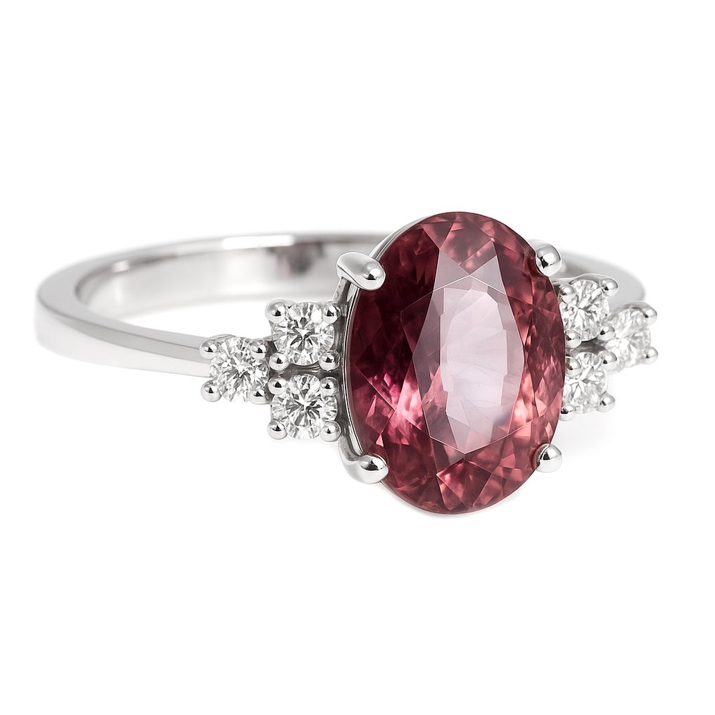 Δαχτυλίδι - 18 καράτια Λευκός χρυσός - 2.12ct. tw. Τουρμαλίνης - Διαμάντι #3.2