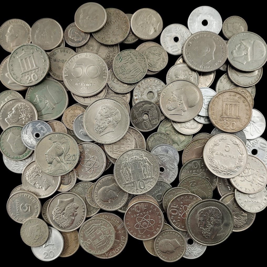 Hellas. Lot with 100 Coins (mixed lot, several dates, good for sellers) - Condition: Very Fine to UNC. (Ingen reservasjonspris) #1.0