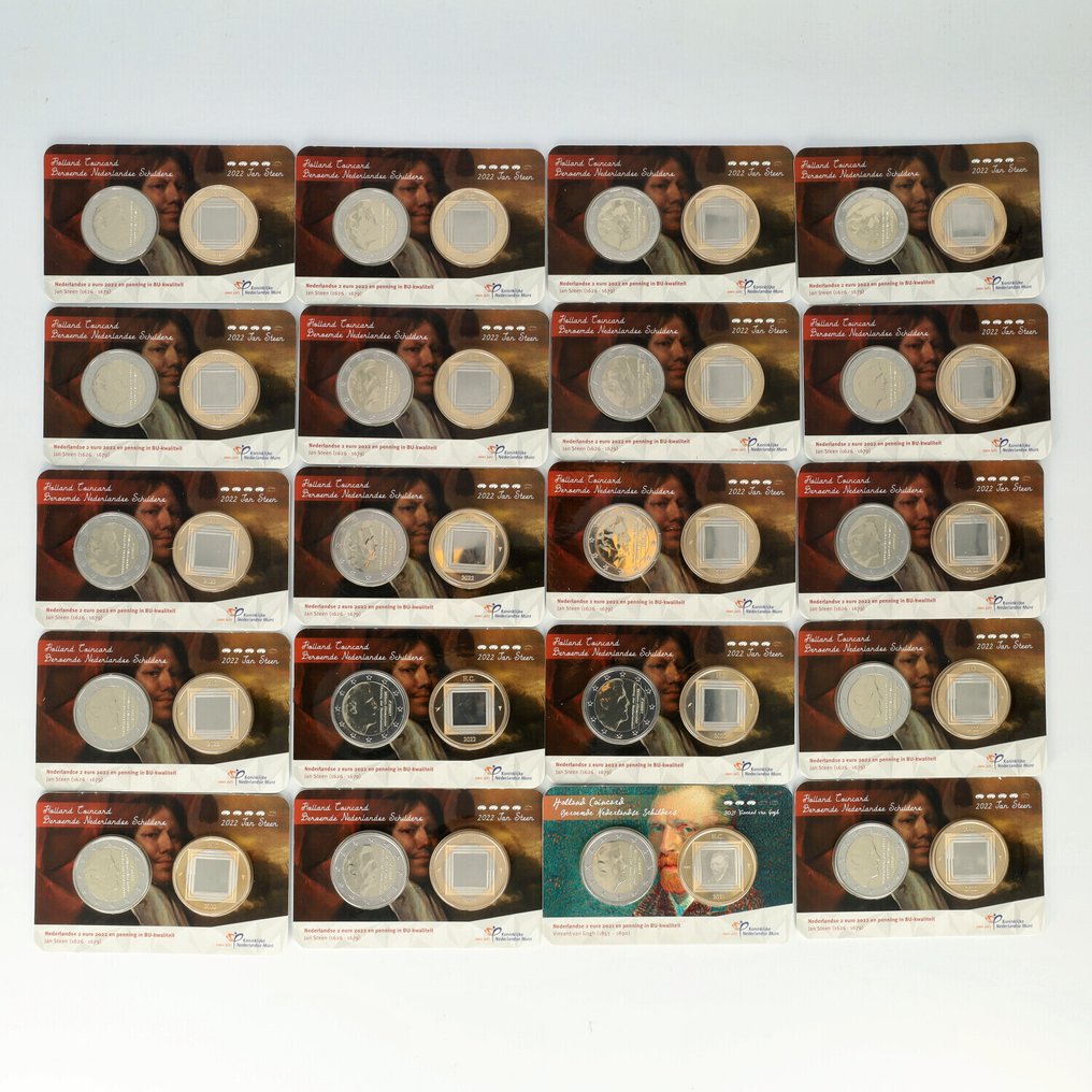 Nederland. Coin Card 2021/2022 "Vincent van Gogh en Jan Steen" (20 stuks)  (Ingen reservasjonspris) #1.0