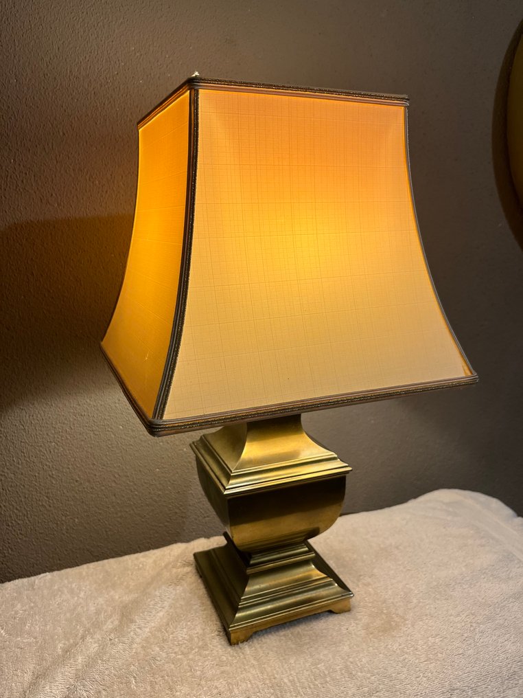 Επιτραπέζιο φωτιστικό - Ορείχαλκος, Textile - Μπρούντζινο επιτραπέζιο φωτιστικό. #1.0