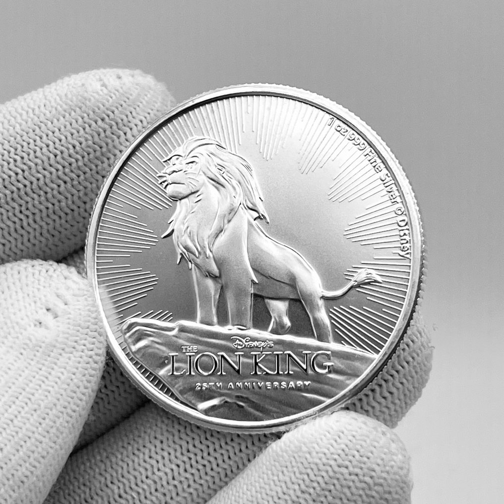 Niue. 2 Dollars 2019 – The Lion King: Simba – 1 oz Silver coin – Ag .999 (Sem preço de reserva) #1.0