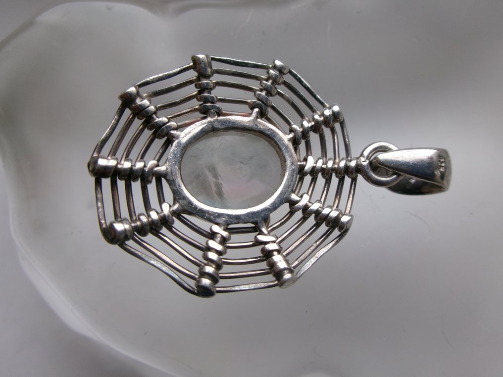 Srebro, Moonstone - Wisiorek - Art Deco Style #3.2